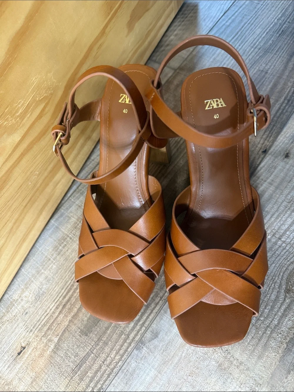 Zara Chunky Platform Sandals - Brown